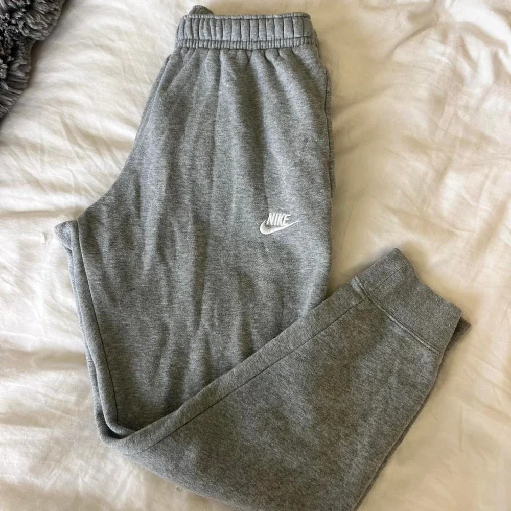 Nike Grey Cropped Sweatpants Fleece Joggers – S